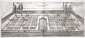 Jardins no Chateau de Vallery, de "Os mais belos bascos da França, publicado em 1570